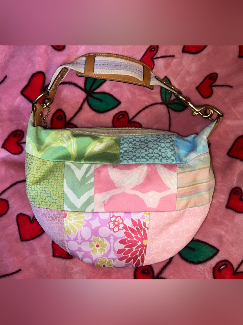 Coach Patchwork Shoulder Bag 🌸 chic coquette girl soft life pastels - Picture 7 of 10